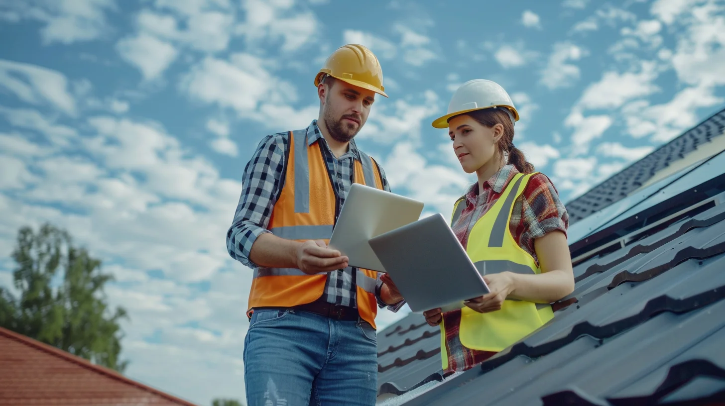 Contractor present during insurance adjuster roof inspection