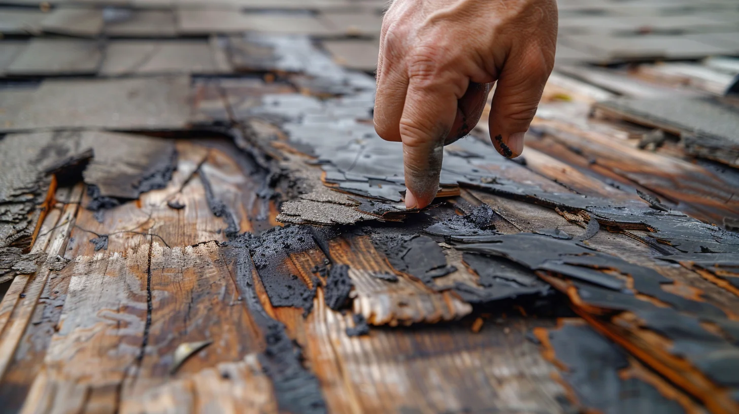 Water damaged roof decking discovered during repair