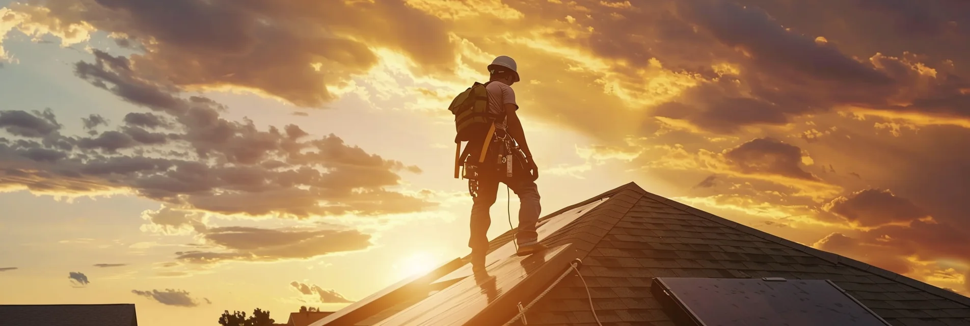 Residential pitched roof with shingles
