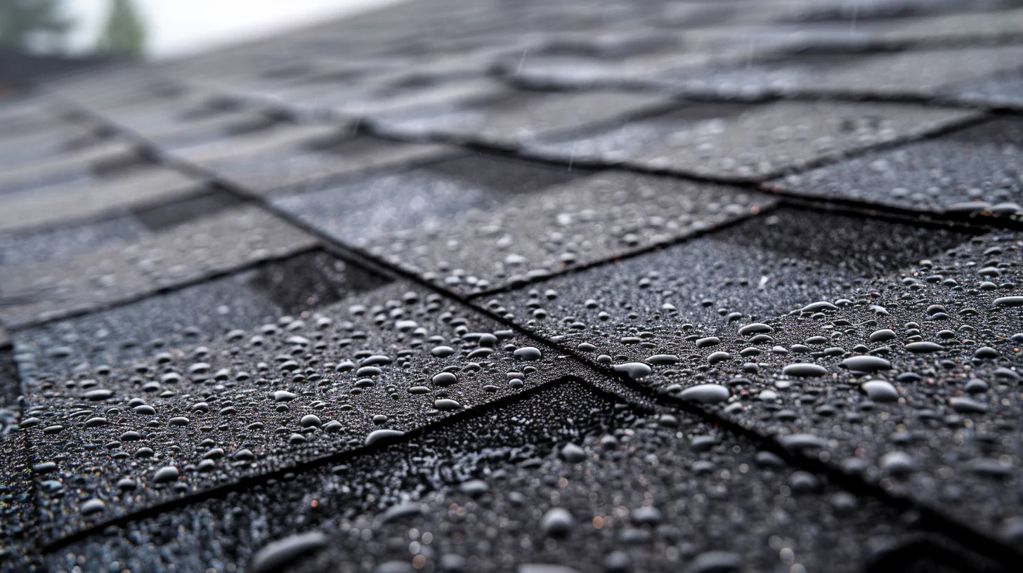 Asphalt shingles after storm damage