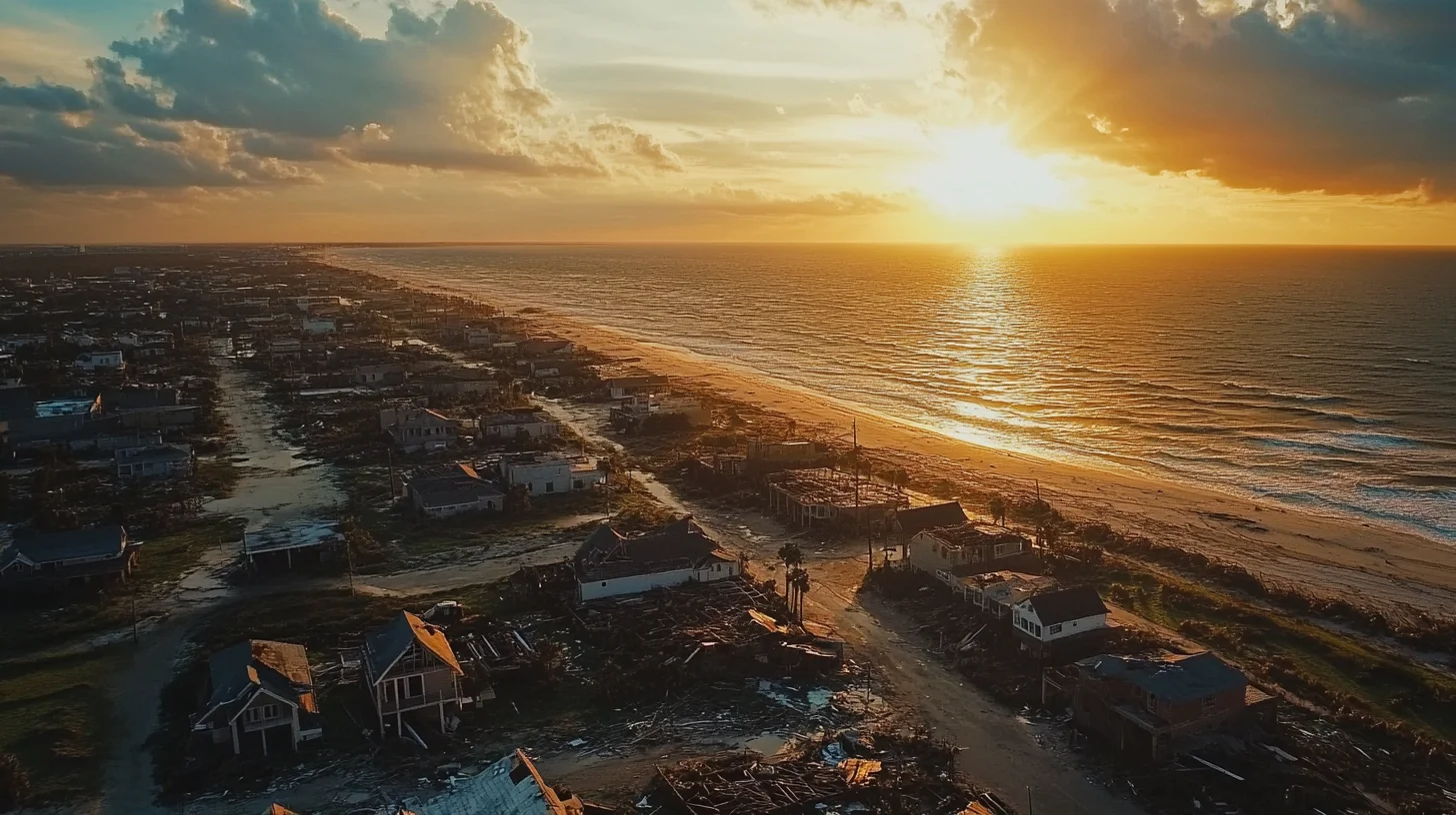 Licensed roofer inspecting coastal home after storm
